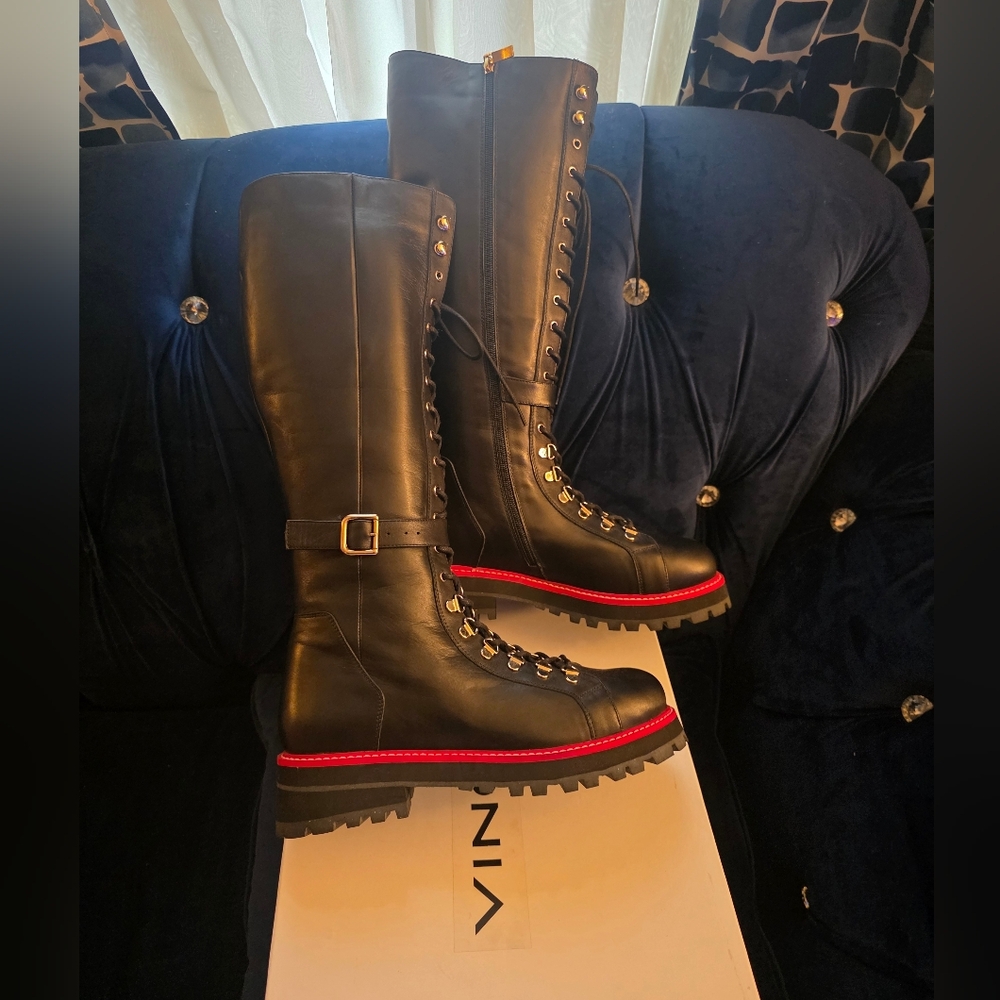 VINCI Istinye Leather Knee High Lace-Up Boots Limited Edition Size EU40/US9.5 - Picture 14 of 16